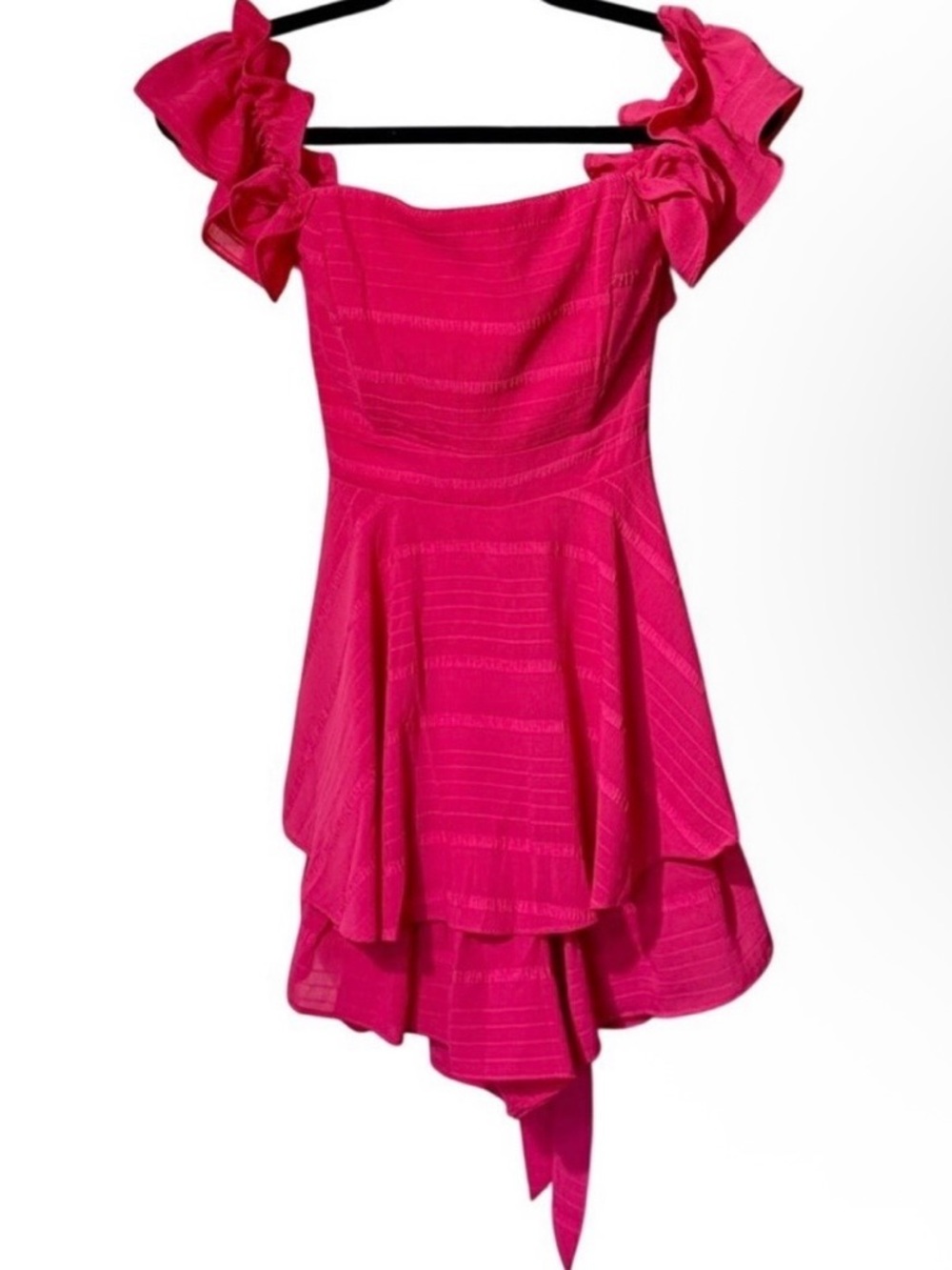 Pink Ruffle Mini Dress Skort Tie Back Barbie Sorority Bachelorette Party Large